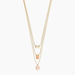 Madewell peach white necklace set
